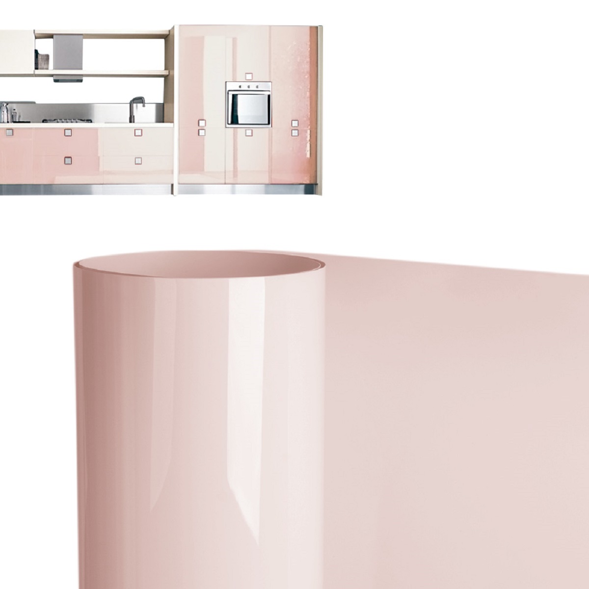 Beige Rose 0.35mm 0.45mm 0.80mm Super Gloss Pet-G Film Sheet for Furniture Panel Decoration